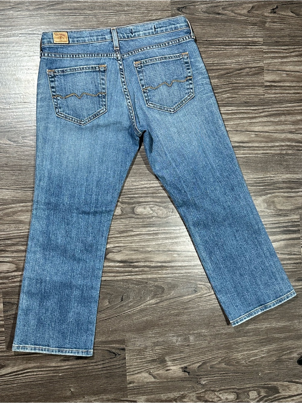 RED ENGINE Vintage Original Denim Whiskered 5 Pocket Low Rise Cropped Jeans 29 - Picture 7 of 11